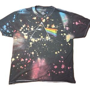 ​Pink Floyd T-Shirt Men's L Dark Side of the Moon Galaxy Paint Splatter Grunge